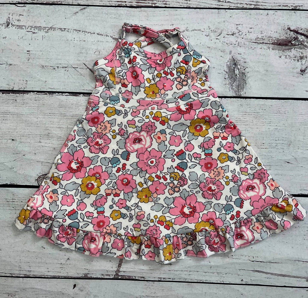 Floral ruffle girls athletic dress